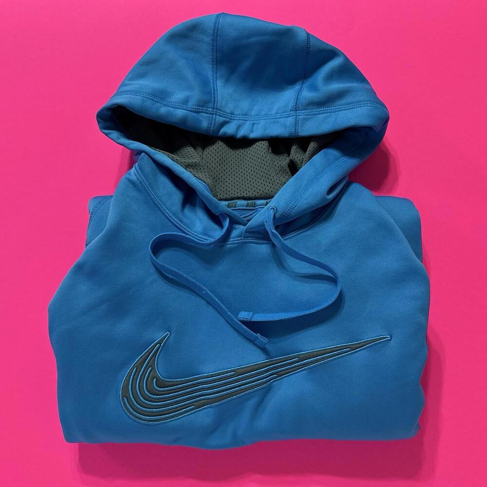 Nike Therma Fit Pullover Hoodie Knockout Annihilator Blue Swoosh  586289 404 Men